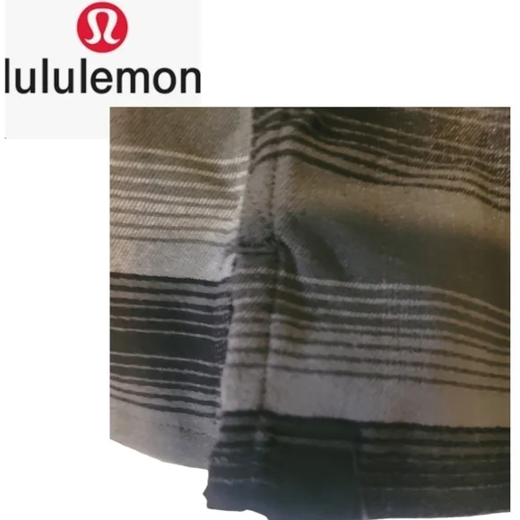 LULULEMON Masons Peak Flannel Size X-Large Shade Plaid Black Battleship like new - Picture 8 of 10